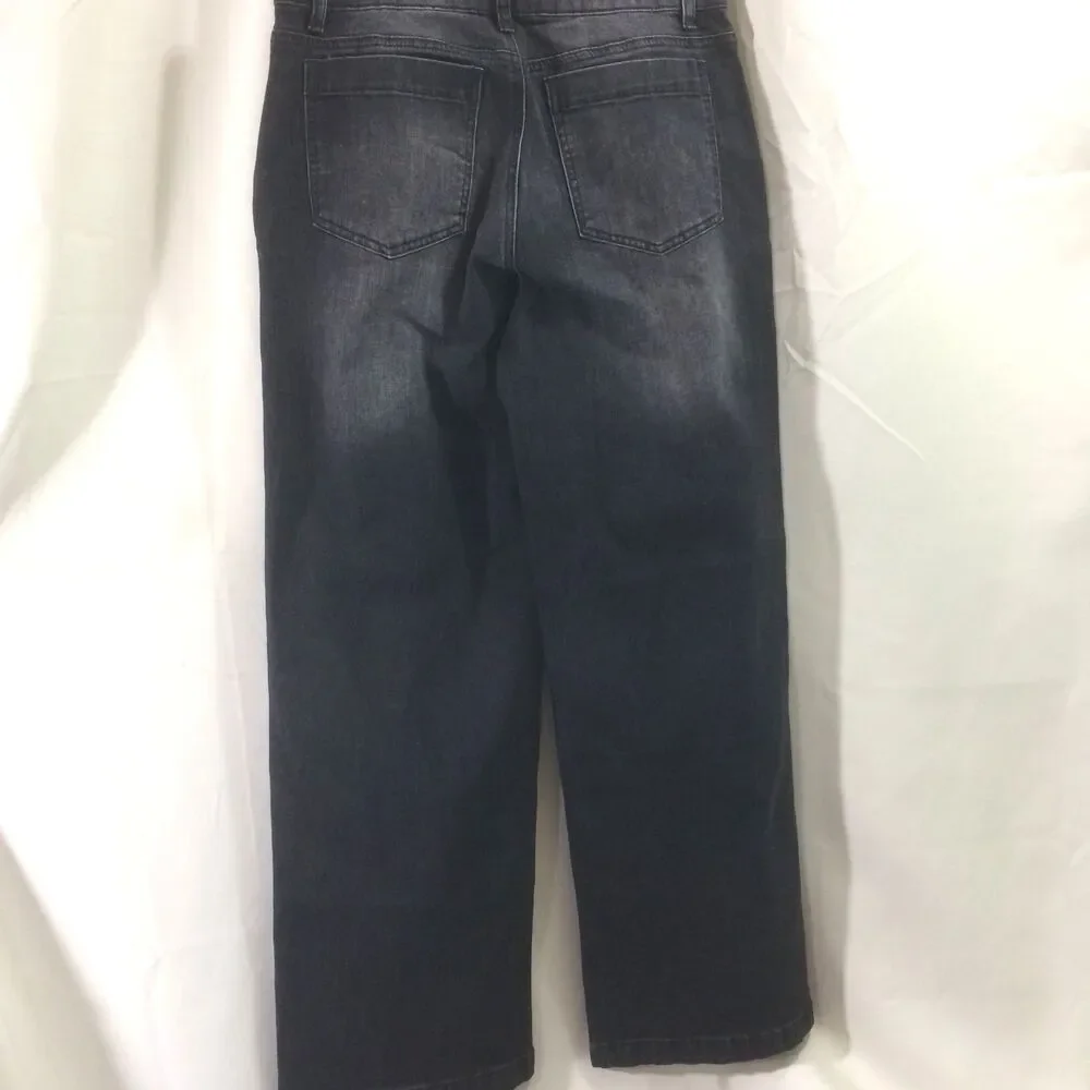 NEW Flamingals Black Wide Leg Jeans Size Small High Rise Stretch Denim NWT